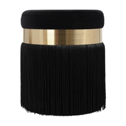 Black & Gold 20s Ottoman