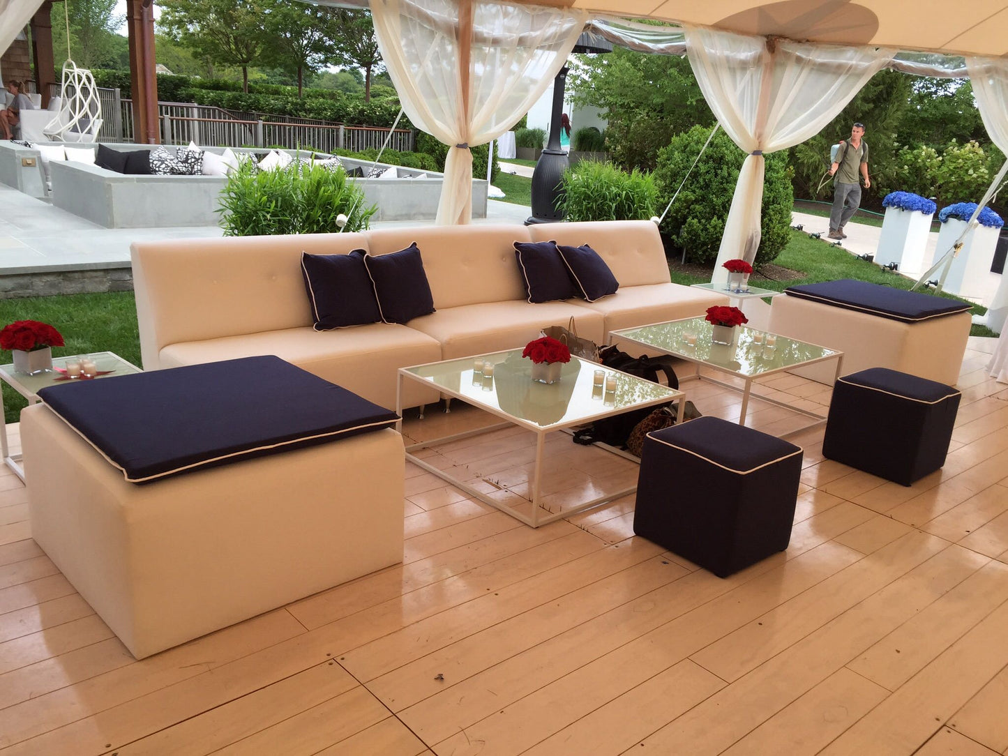 Velvet Ottoman White