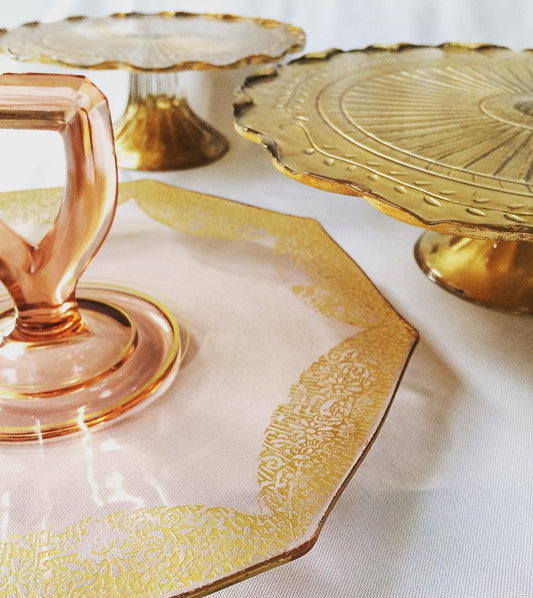 Gold + Glass Dessert Stands