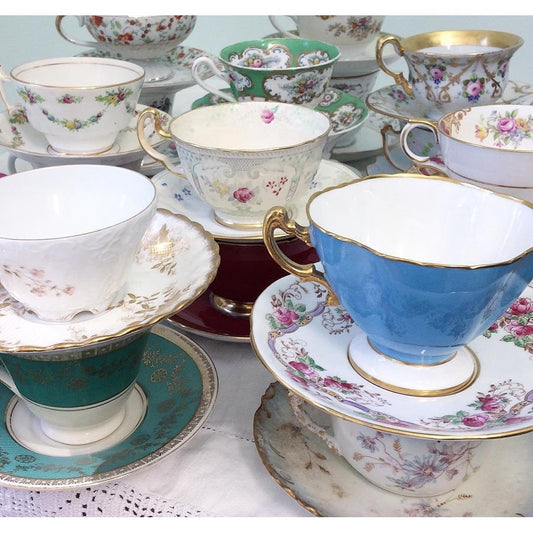 Floral Teacups + Saucers
