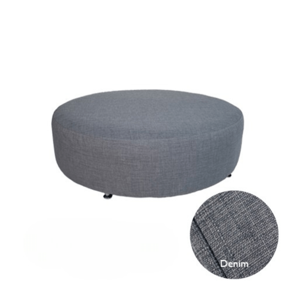 Huge Round Ottoman - Denim