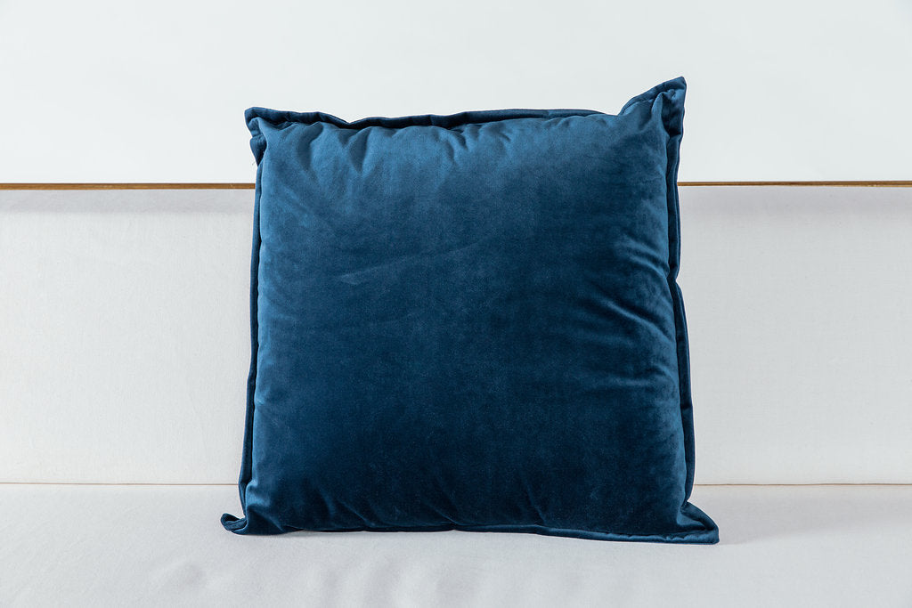 Cobalt Velvet Throw Pillow