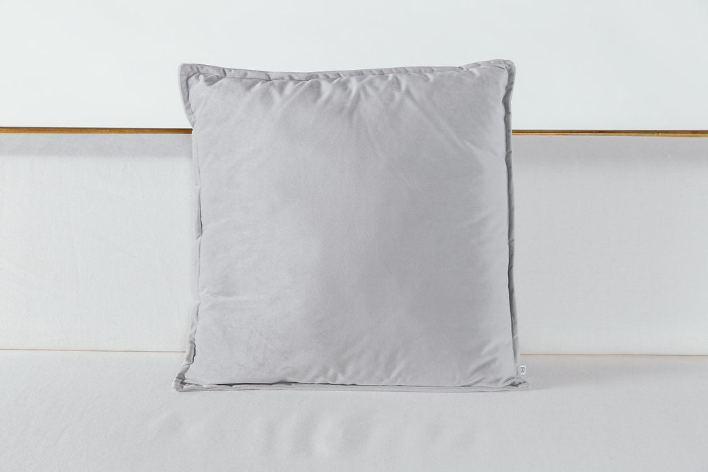 Silver Velvet Throw Pillow