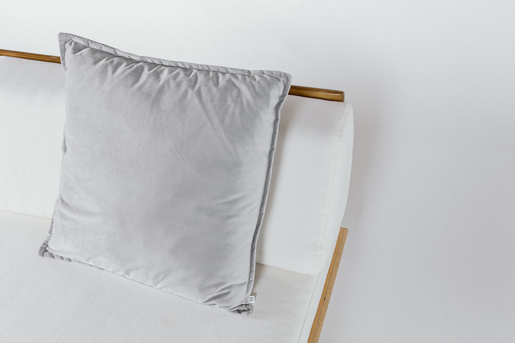 Silver Velvet Throw Pillow