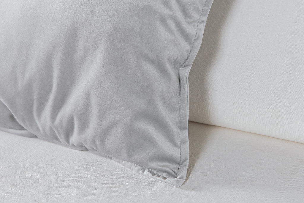 Silver Velvet Throw Pillow