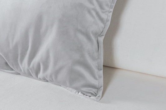 Silver Velvet Throw Pillow