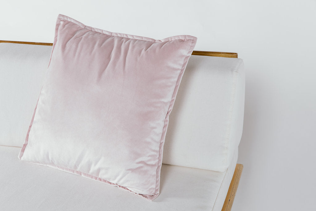 Rose Quartz Velvet Throw Pillow