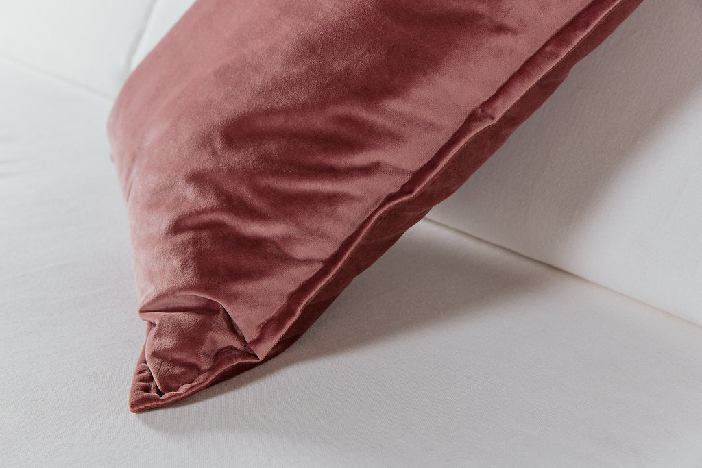 Mauve Velvet Throw Pillow
