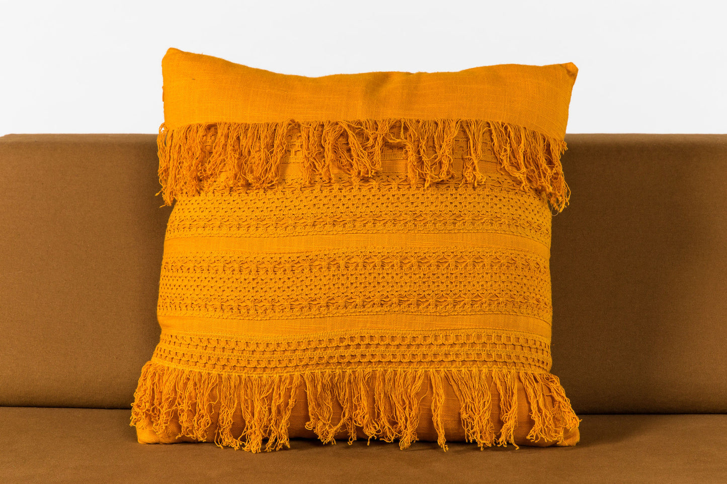 Mustard Crochet Pillow