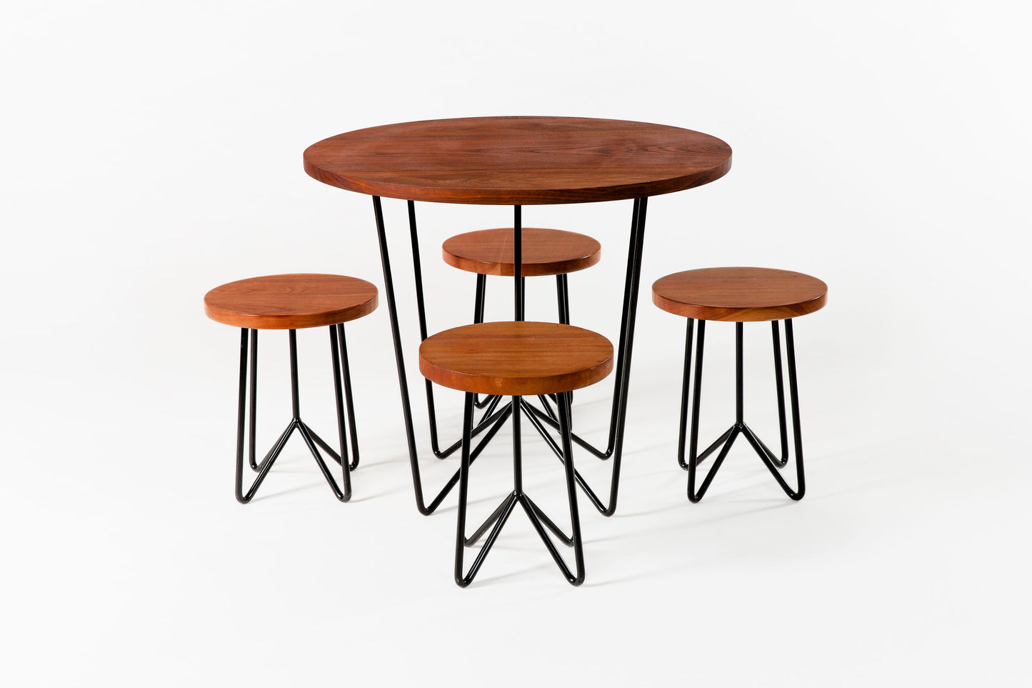 Walnut Black Cafe Table