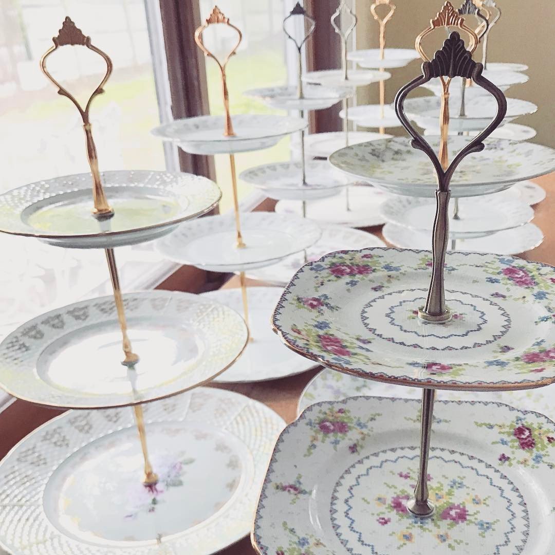 Floral Tiered Serving Trays