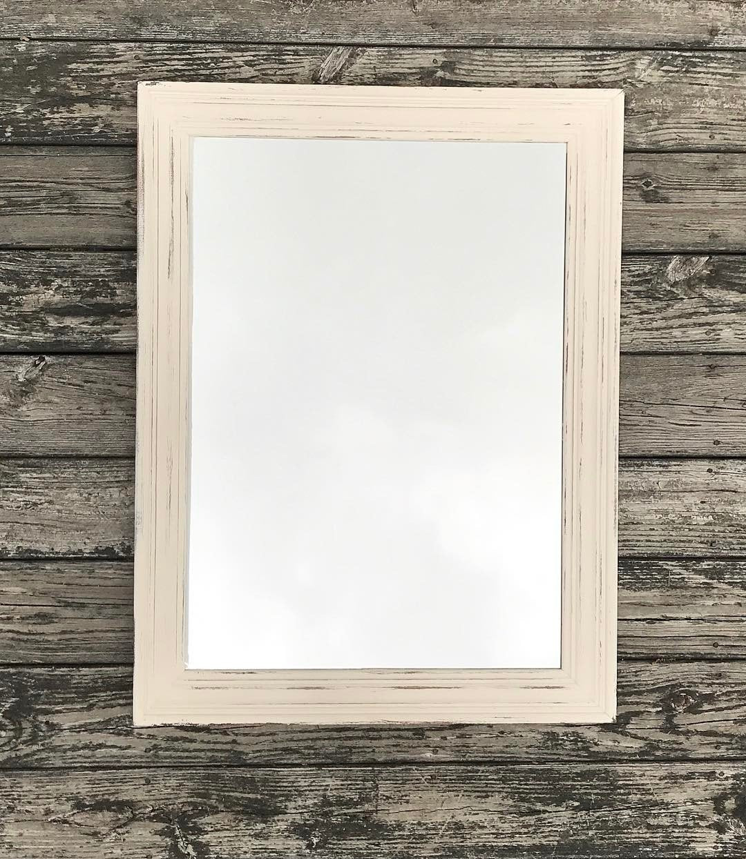 Rustic Chippy White Mirror