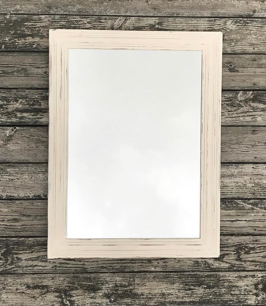 Rustic Chippy White Mirror