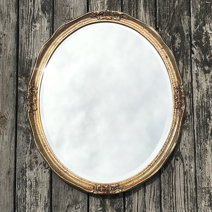 Gold Ornate Oval Mirror