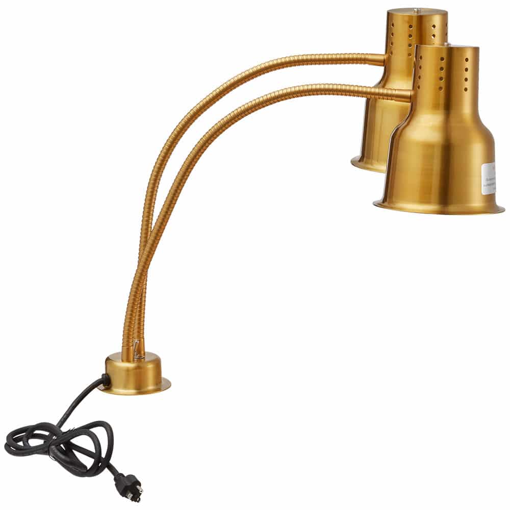 Gold Double Arm Stainless Steel Heat Lamp