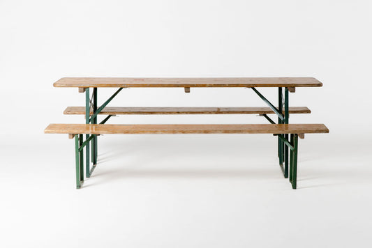 Biergarten Table with Two Benches