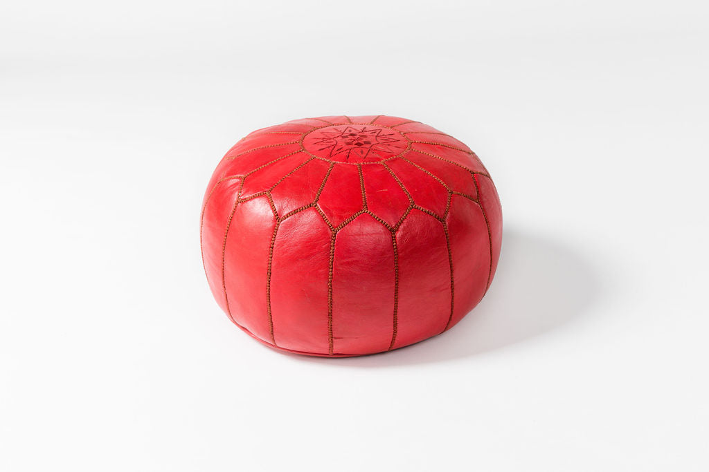 Red Moroccan Pouf