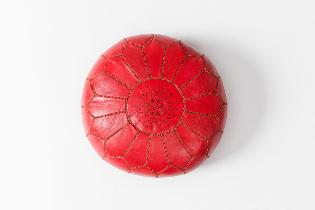Red Moroccan Pouf