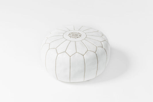 White Moroccan Pouf