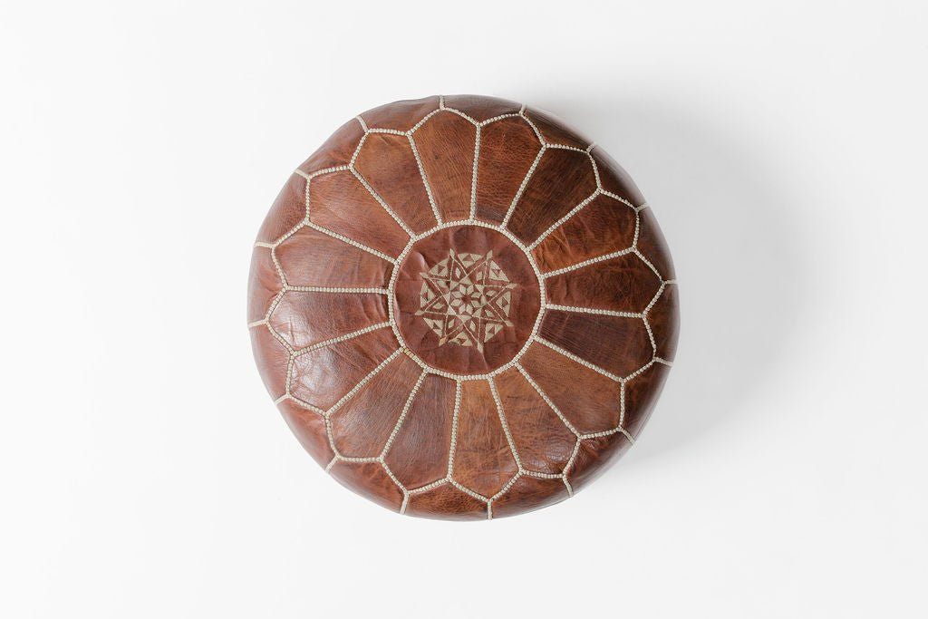 Cognac Moroccan Pouf