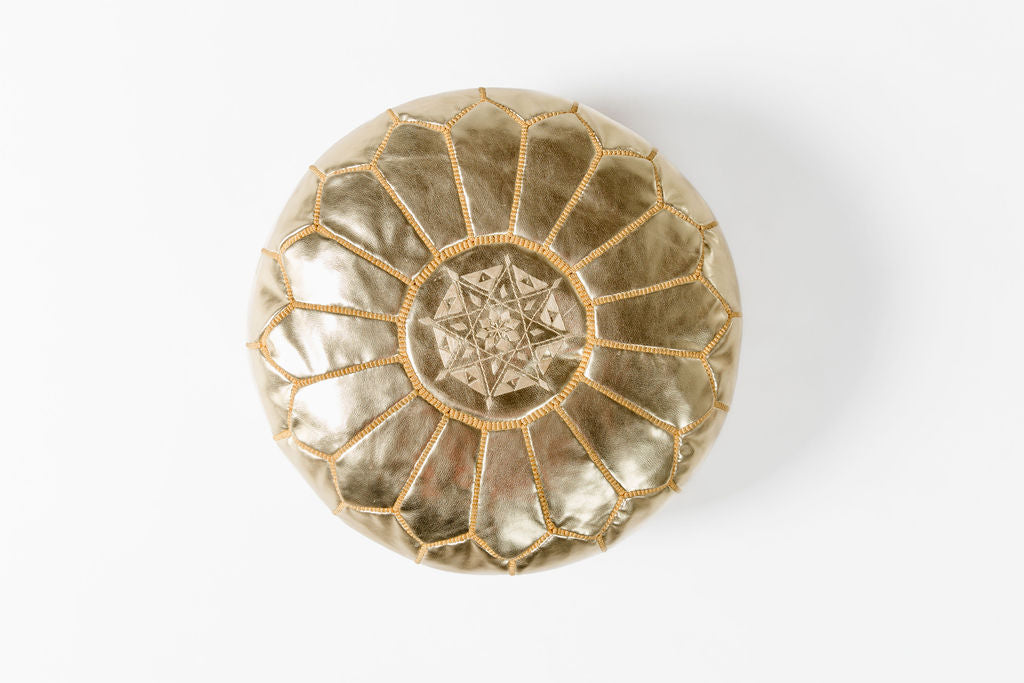 Gold Moroccan Pouf