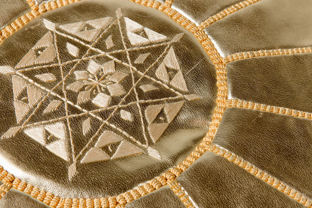 Gold Moroccan Pouf