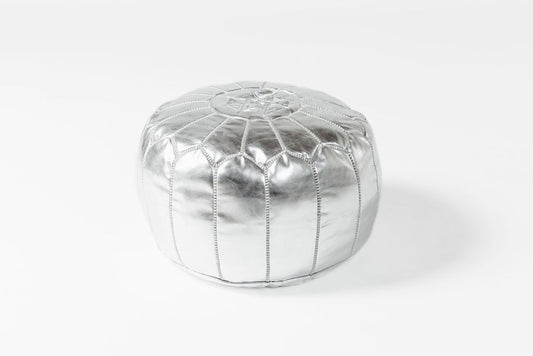 Silver Moroccan Pouf