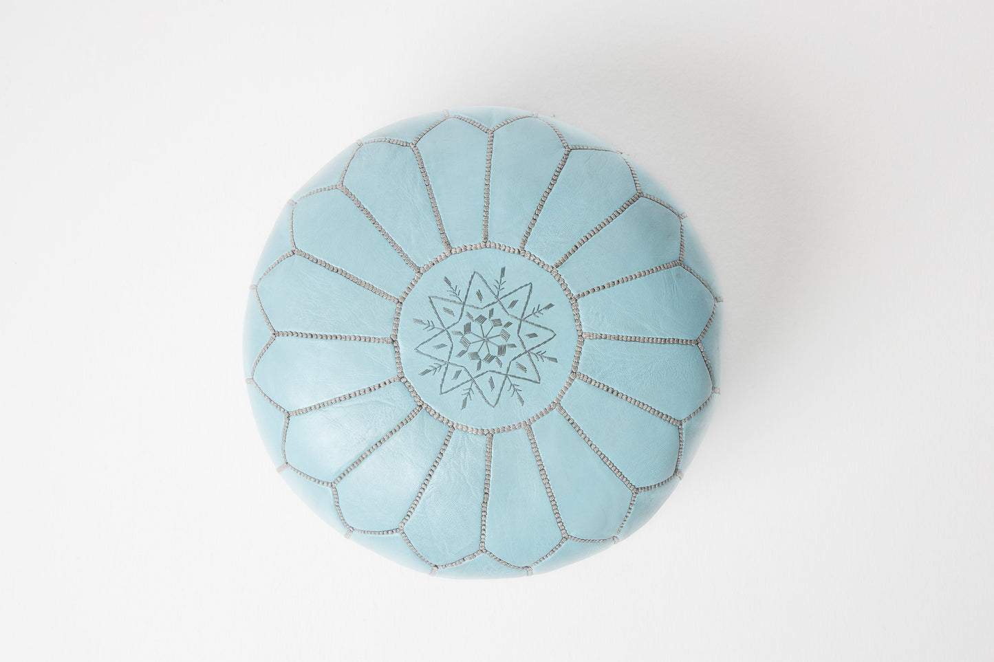 Light Blue Moroccan Pouf