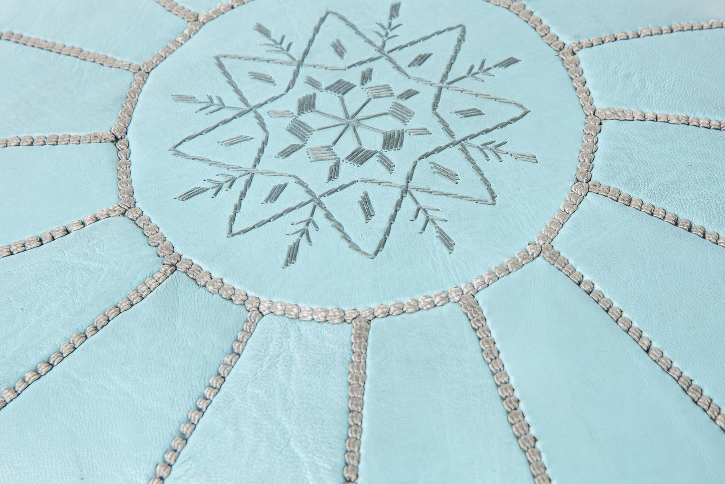 Light Blue Moroccan Pouf