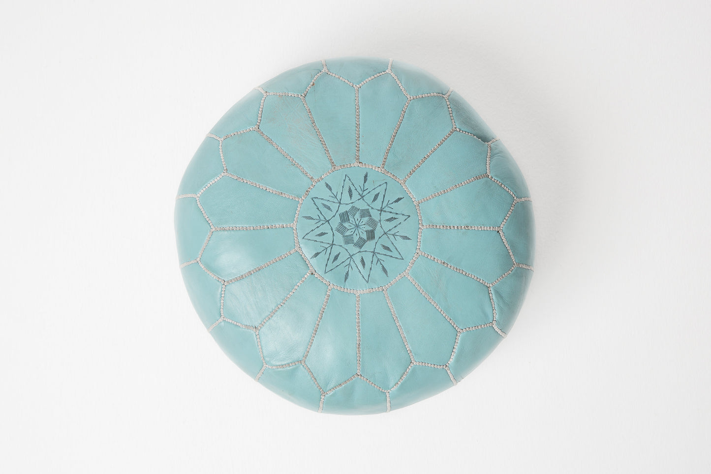 Bubblegum Blue Moroccan Pouf