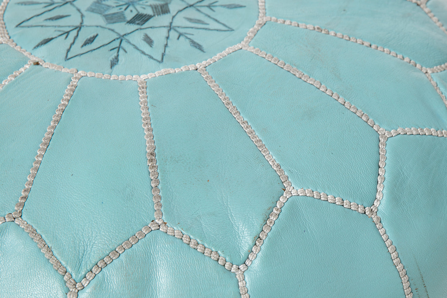 Bubblegum Blue Moroccan Pouf