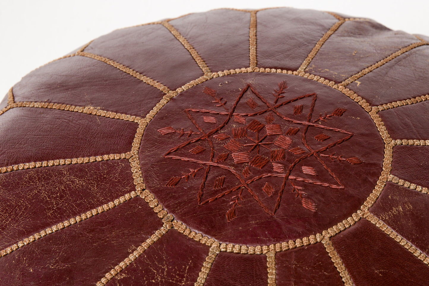 Burgundy Moroccan Pouf