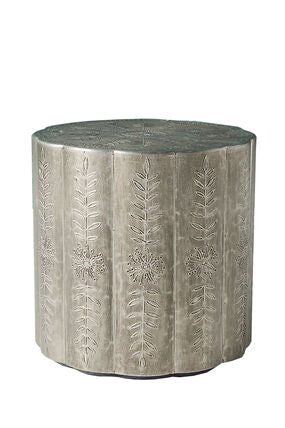 Embossed Silver Scallop Table