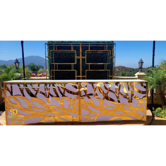 Luxury White & Gold Bar Table