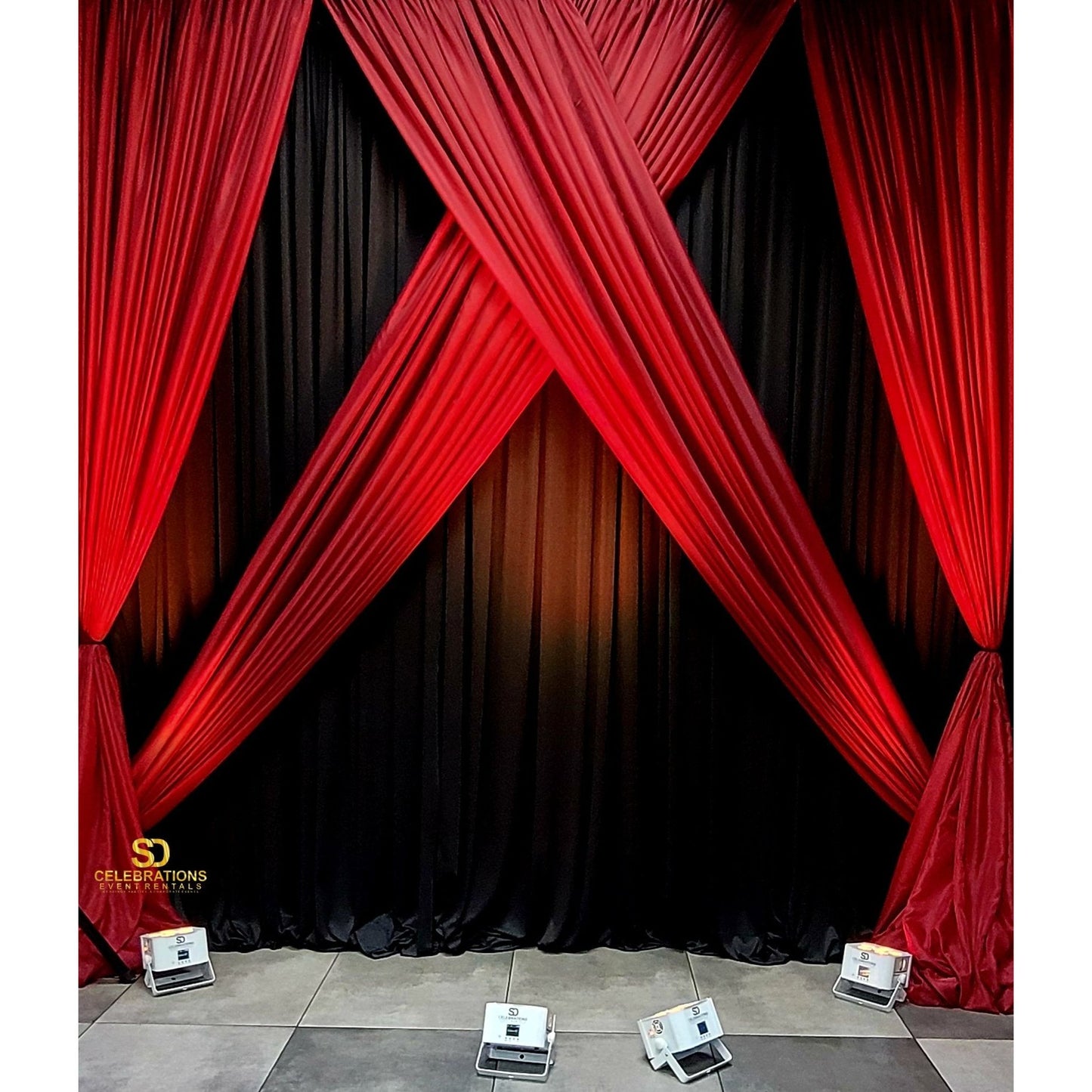 The VIP Double Draping Black & Red