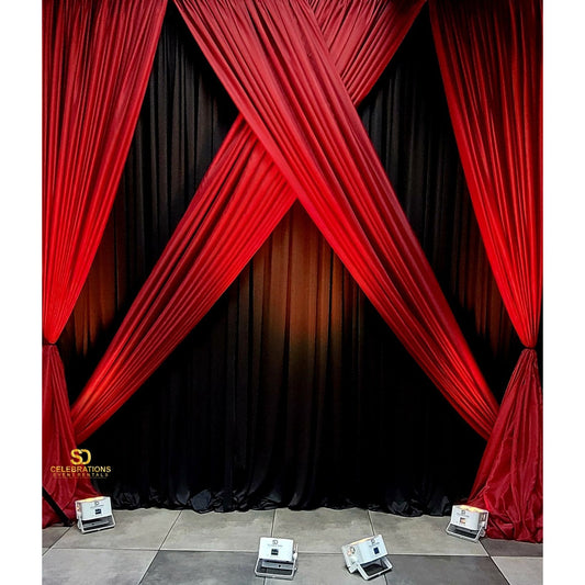 The VIP Double Draping Black & Red