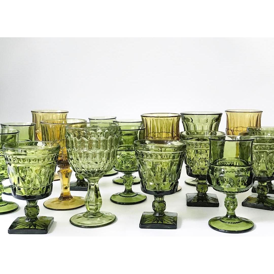 Vintage Green Goblets