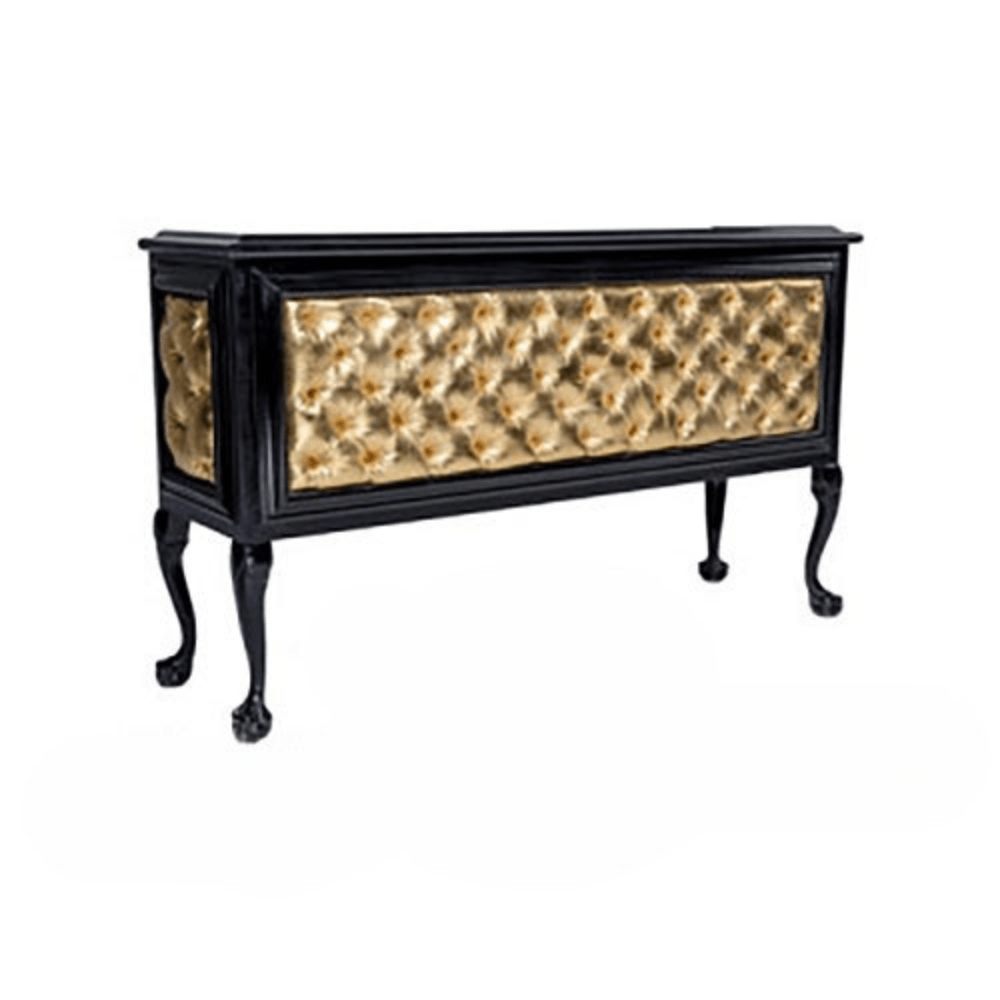 Black Tufted Victorian Bar - Gold 