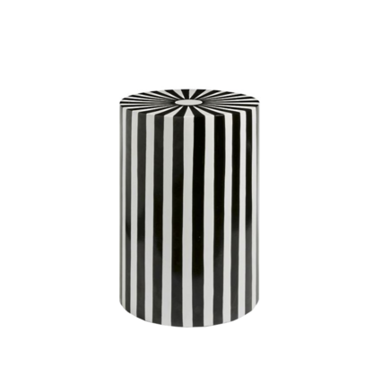 BW Stripe Drum Table