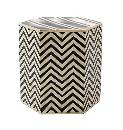 Bone Inlay Chevron Table