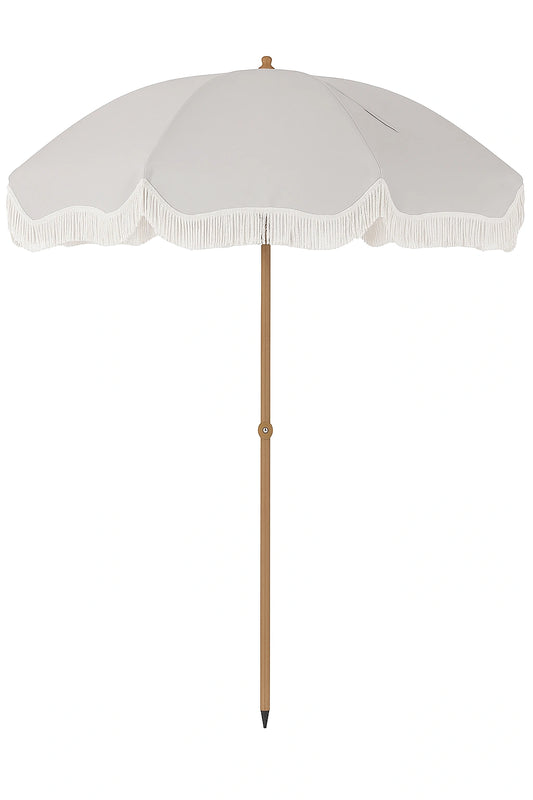 7 Ft Beige Boho Umbrella