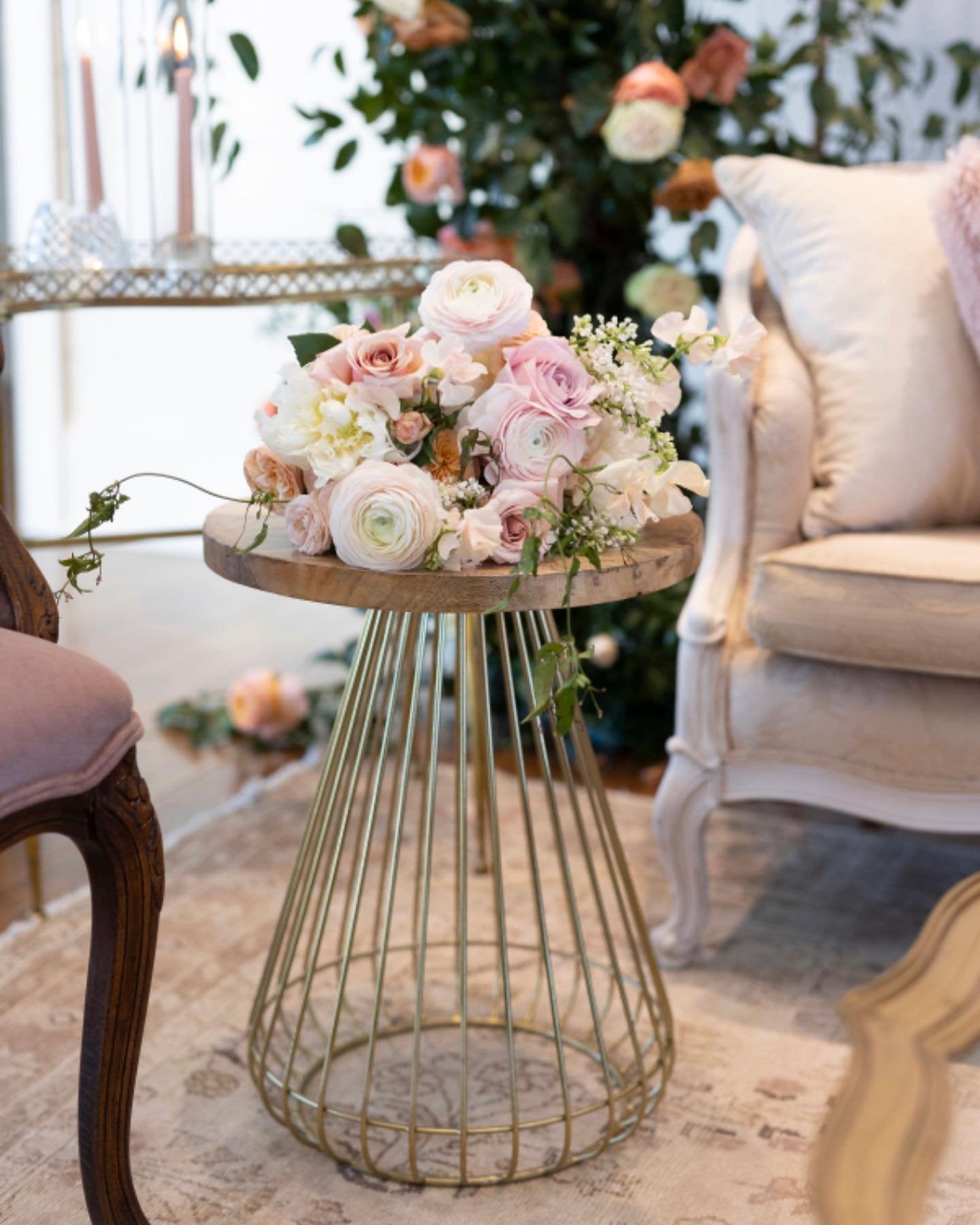 Gold + Wood Top Side Tables
