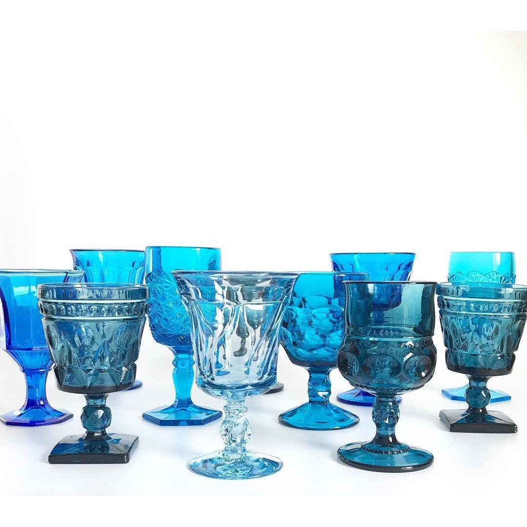 Vintage Blue Goblets