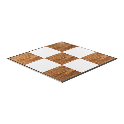 15' x 18' Dance Floor - Maple & White Checkerboard Style