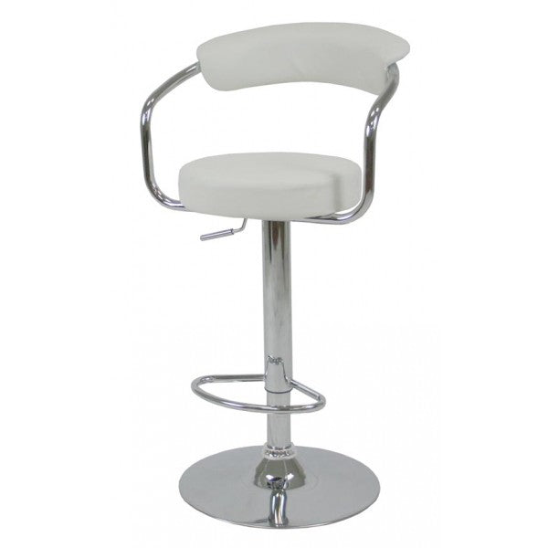 Euro Bar Stool Adjustable - White
