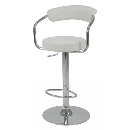 Euro Bar Stool Adjustable - White