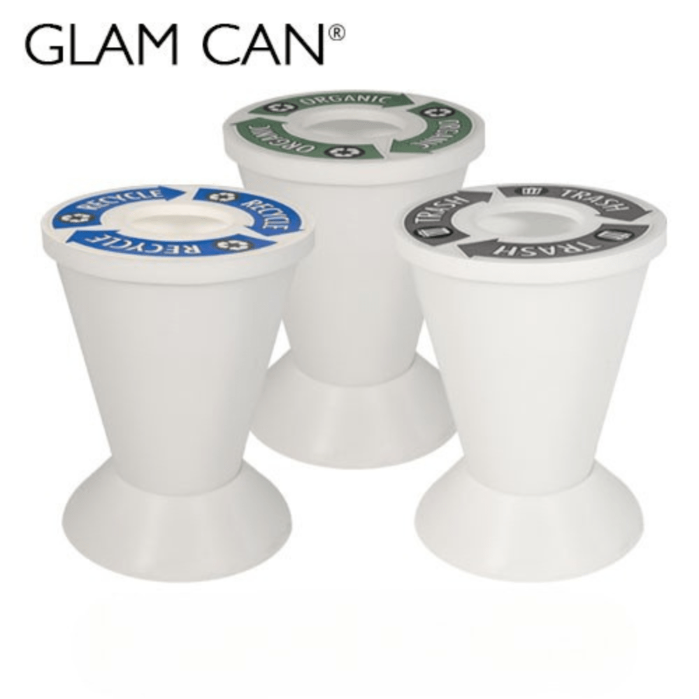 Glam Trash Can - White