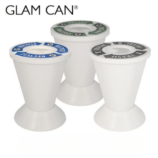 Glam Trash Can - White
