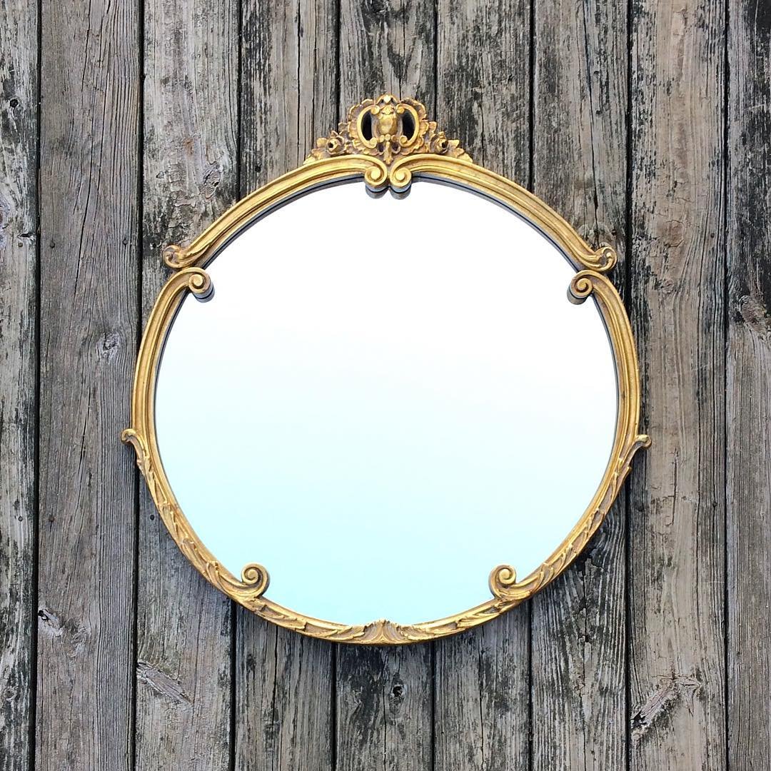 Ornate Gold Round Mirror