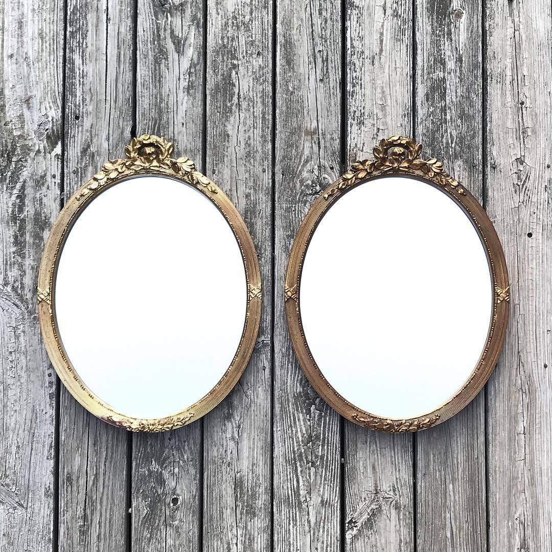 Ornate Gold Oval Mirrors